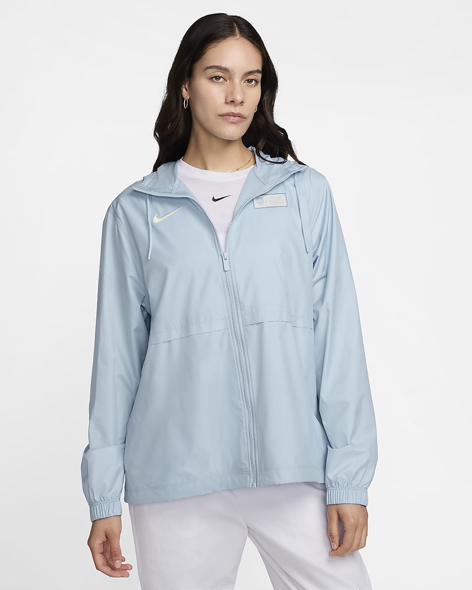 Blue nike windbreaker womens best sale